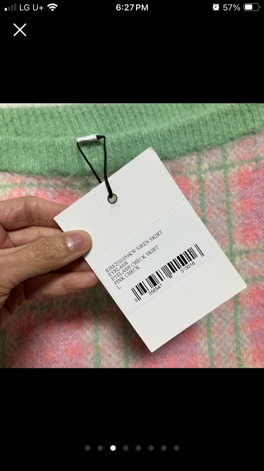 ragged priest 핑크 체크 셋업 스웨터 탑 스커트 세트 셋업 상품이미지4