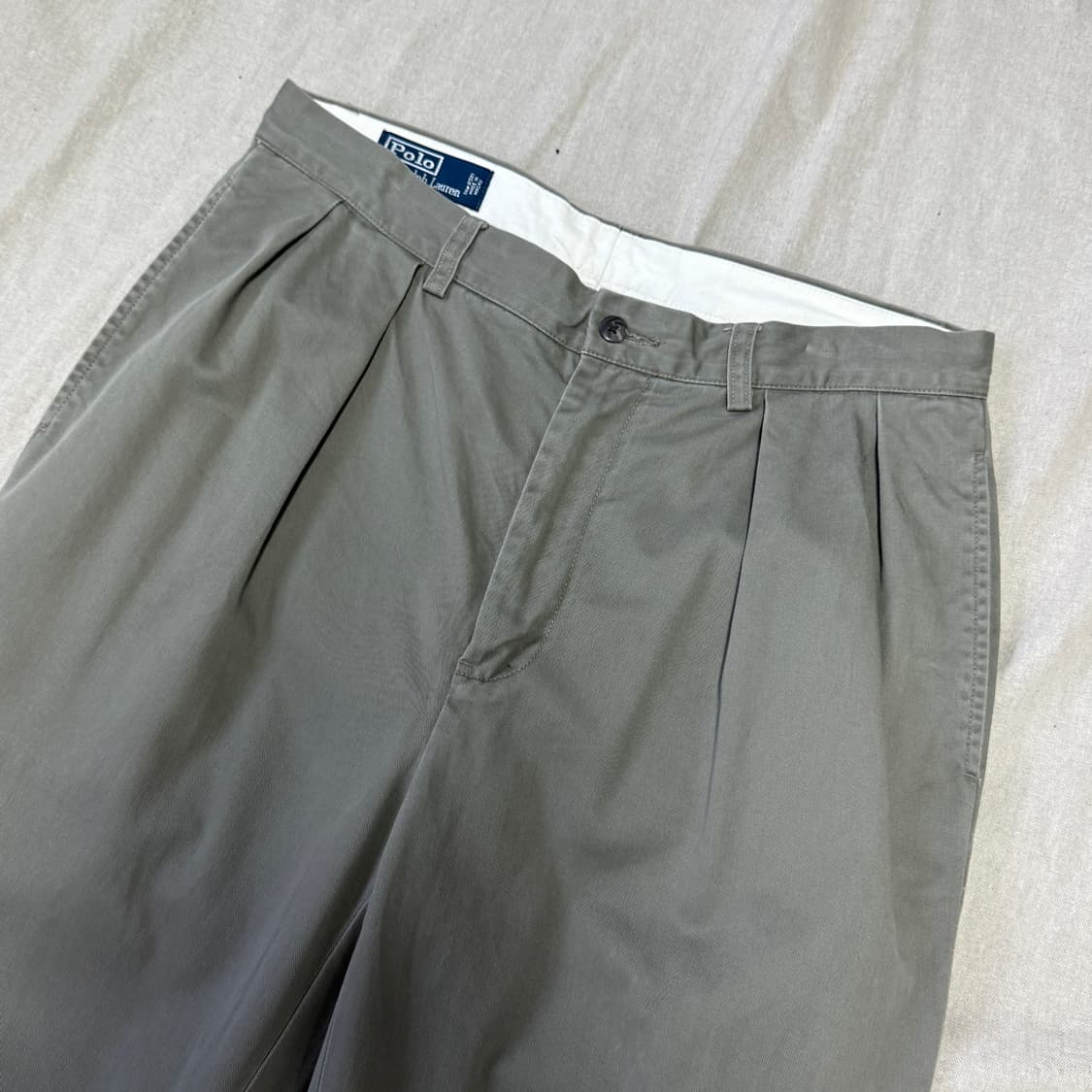 폴로랄프로렌 빈티지 투턱 카키그레이 치노팬츠 32 상품이미지2
