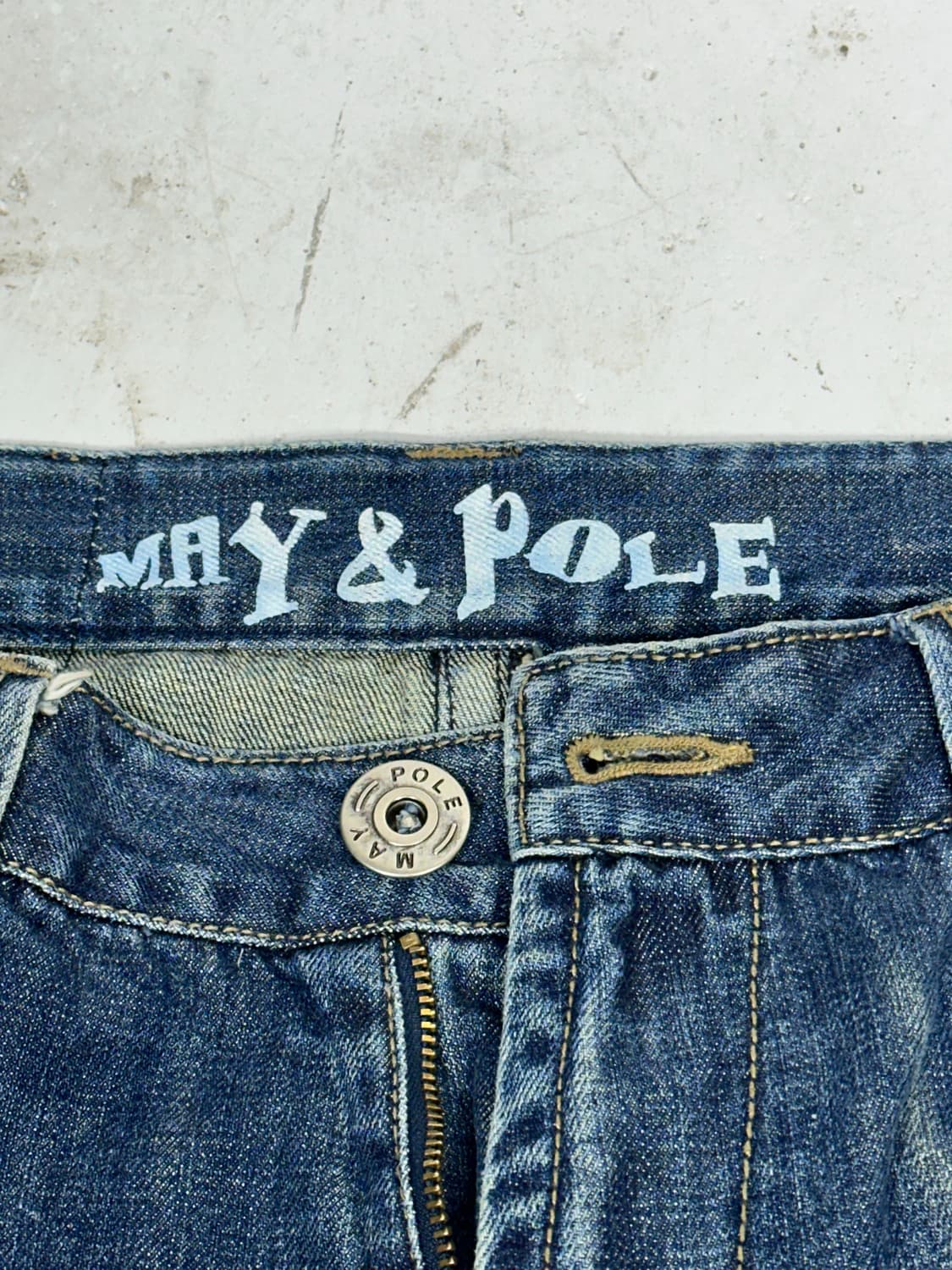 May Pole 빈티지 중청 대장급 데님 카고 팬츠 와이드 포켓 청바지  상품이미지7