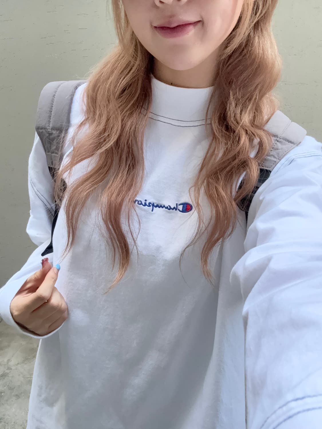 챔피온 하이넥 오버핏 화이트 롱슬리브 상품이미지5