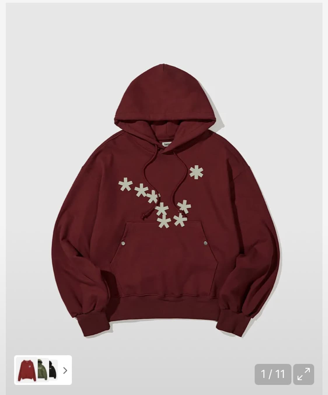 카락터 후드티 (와인 , 화이트) 상품이미지2