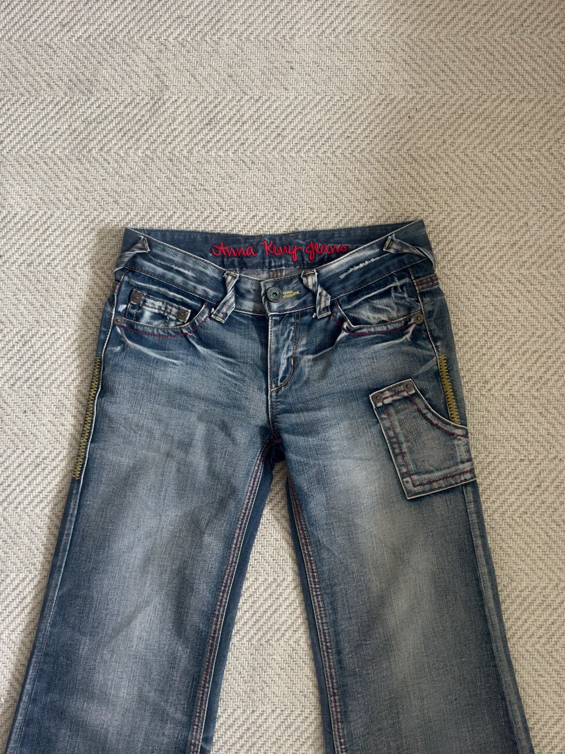 ANNA KERRY JEANS 수퍼로우라이즈 워싱 데님 부츠컷 상품이미지1