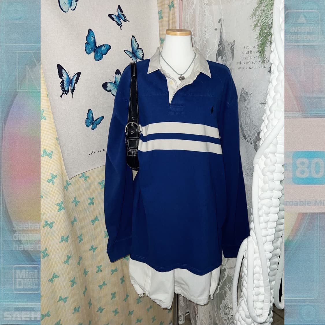 랄프로렌 블루 오버핏 카라 티셔츠 상품이미지2