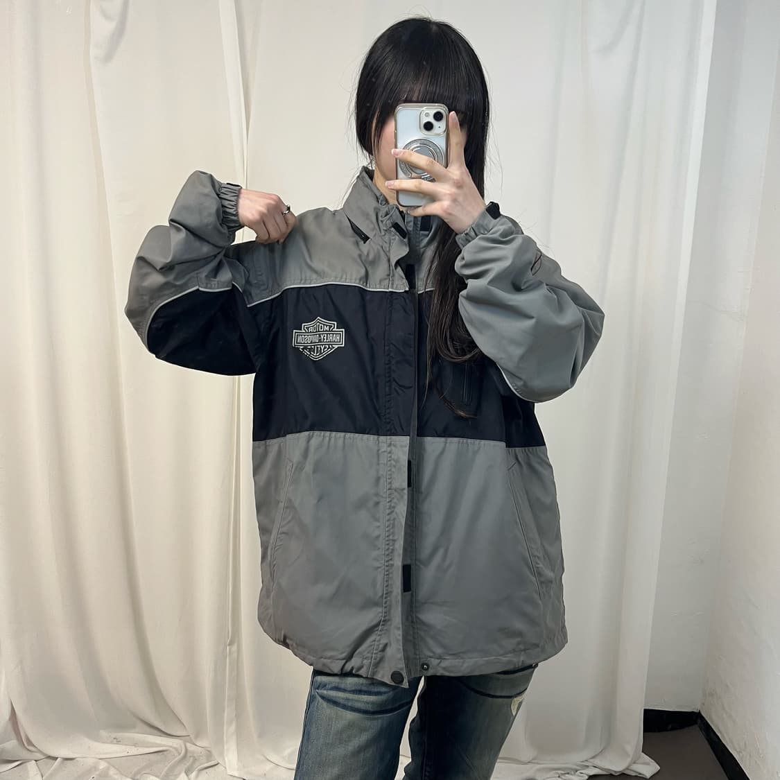 Harley-Davidson grey bomber jacket 상품이미지1