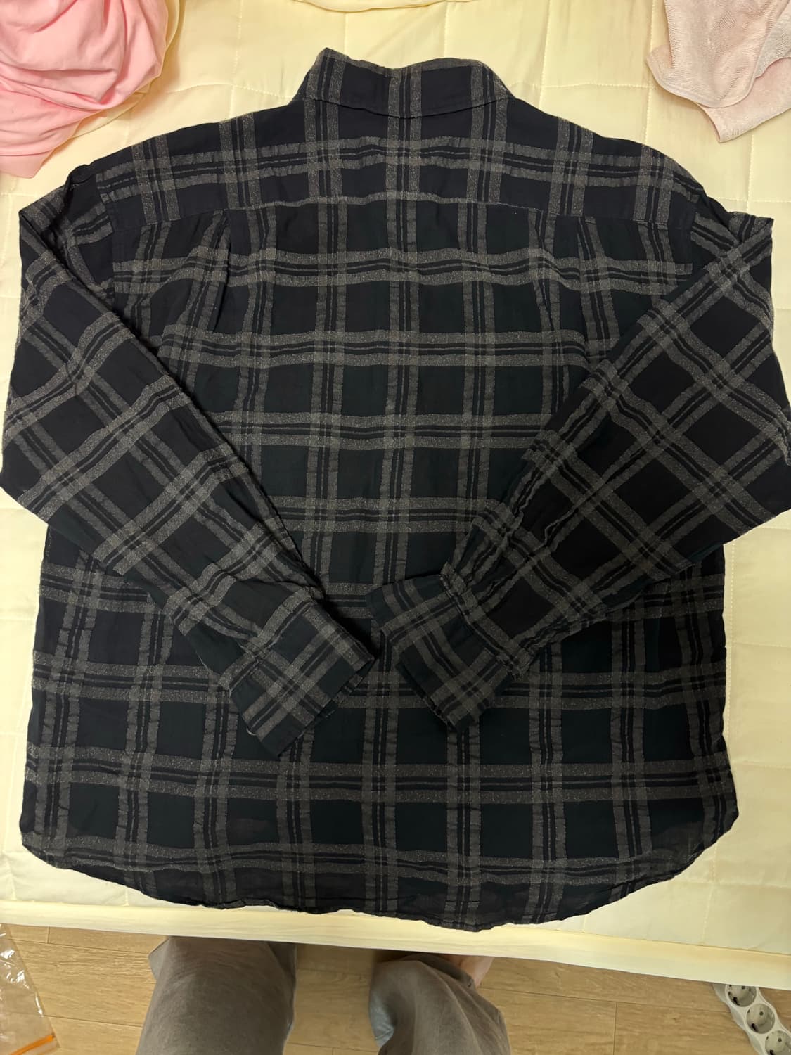 해칭룸 아카이브 셔츠 보일드 체크 다크 네이비 블랙 남방 3 상품이미지2