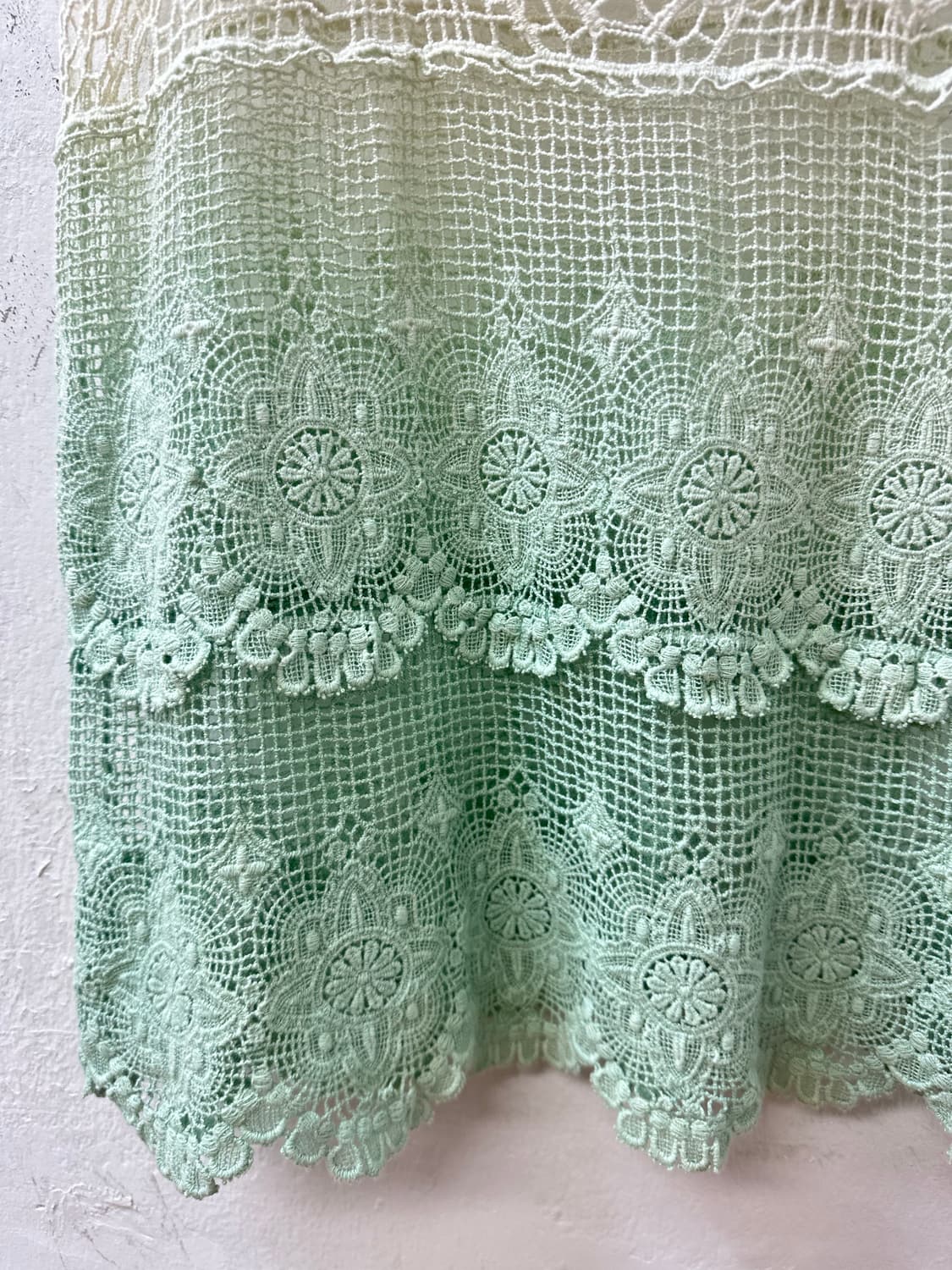 일본빈티지 그라데이션 크로쉐 코튼 슬리브리스 탑 상품이미지3