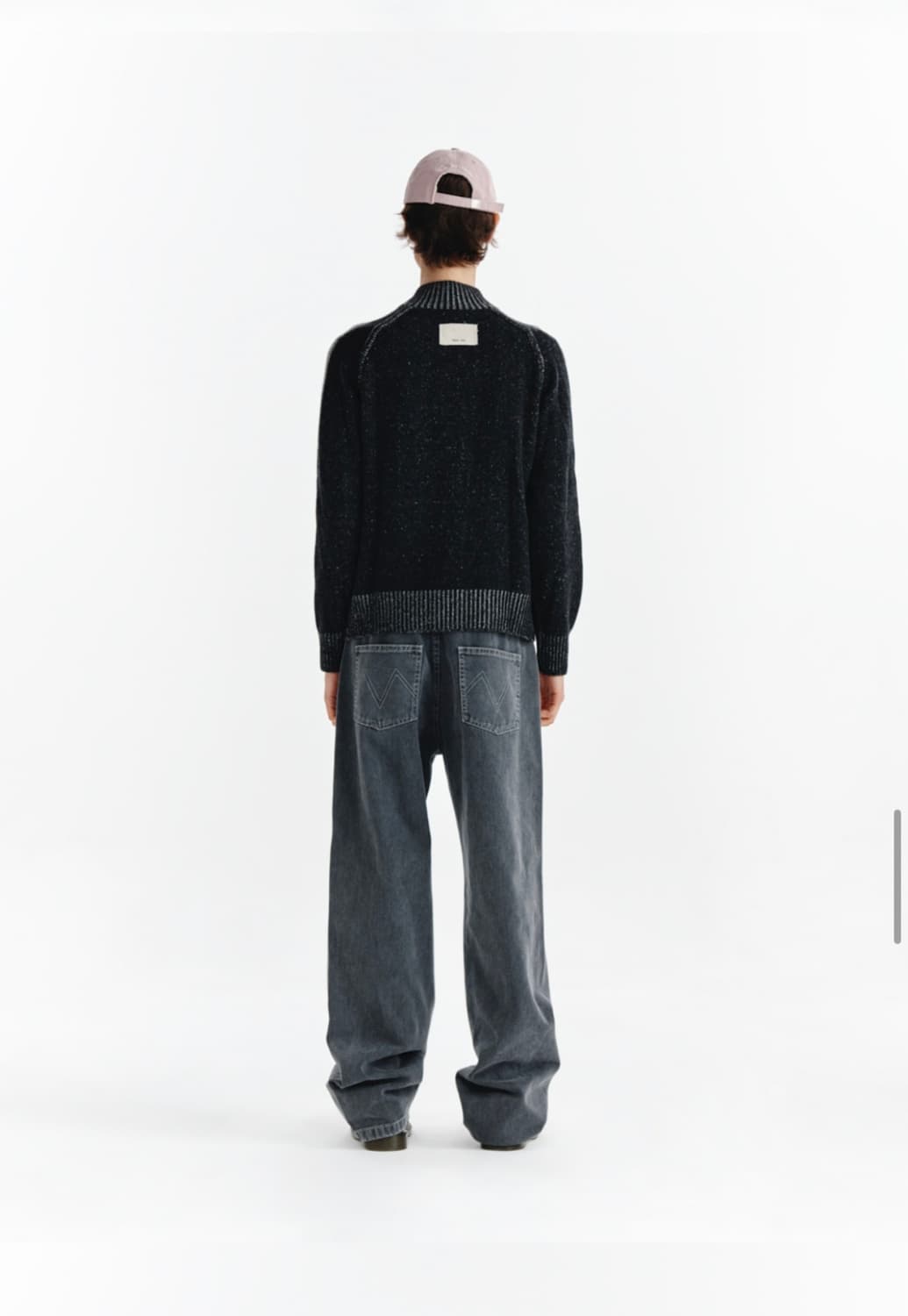 마뗑킴 투톤 믹스드 니트집업 블랙 상품이미지3