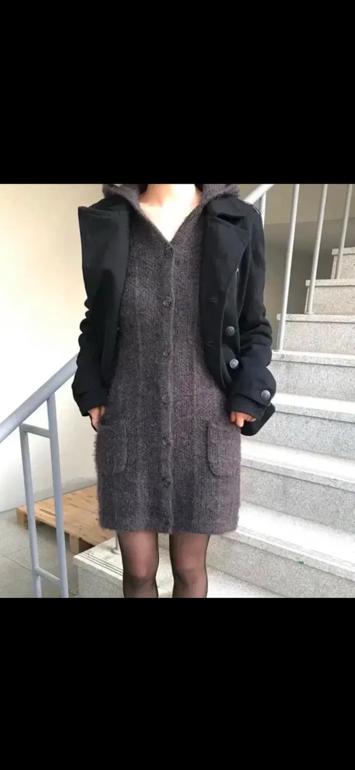 후드 니트 원피스 상품이미지3