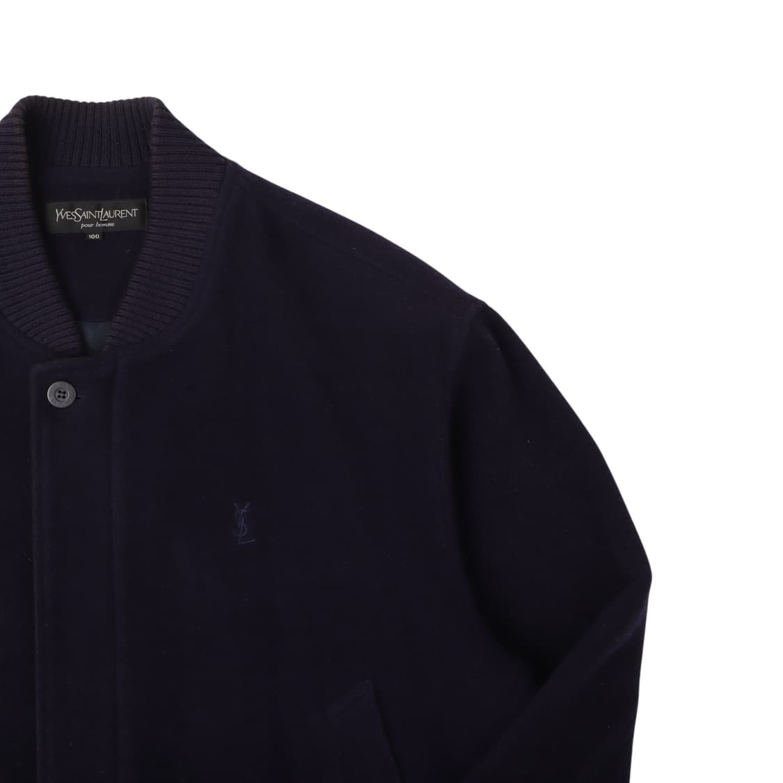 입생로랑 네이비 울 ysl로고 블루종 자켓 상품이미지3