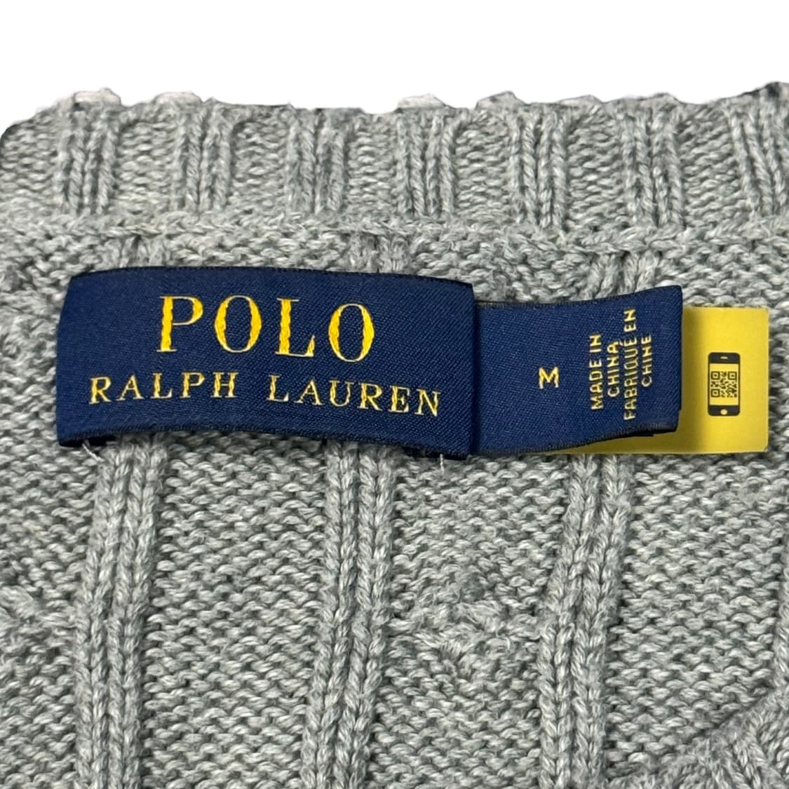 (M) 폴로 랄프로렌 QR라벨 여성 케이블 니트 그레이 상품이미지4