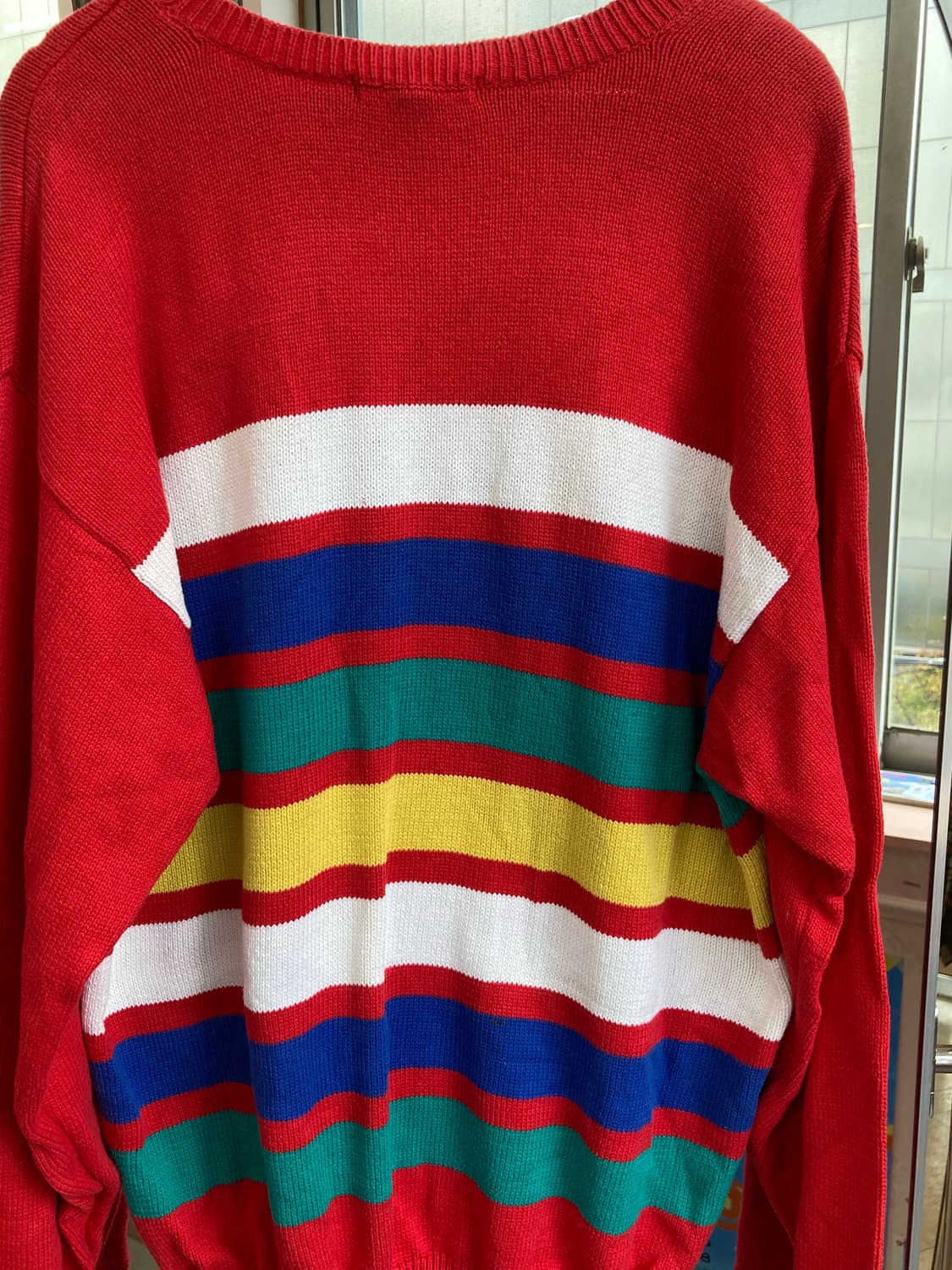 빈티지 레드 스트라이프 니트 상품이미지5