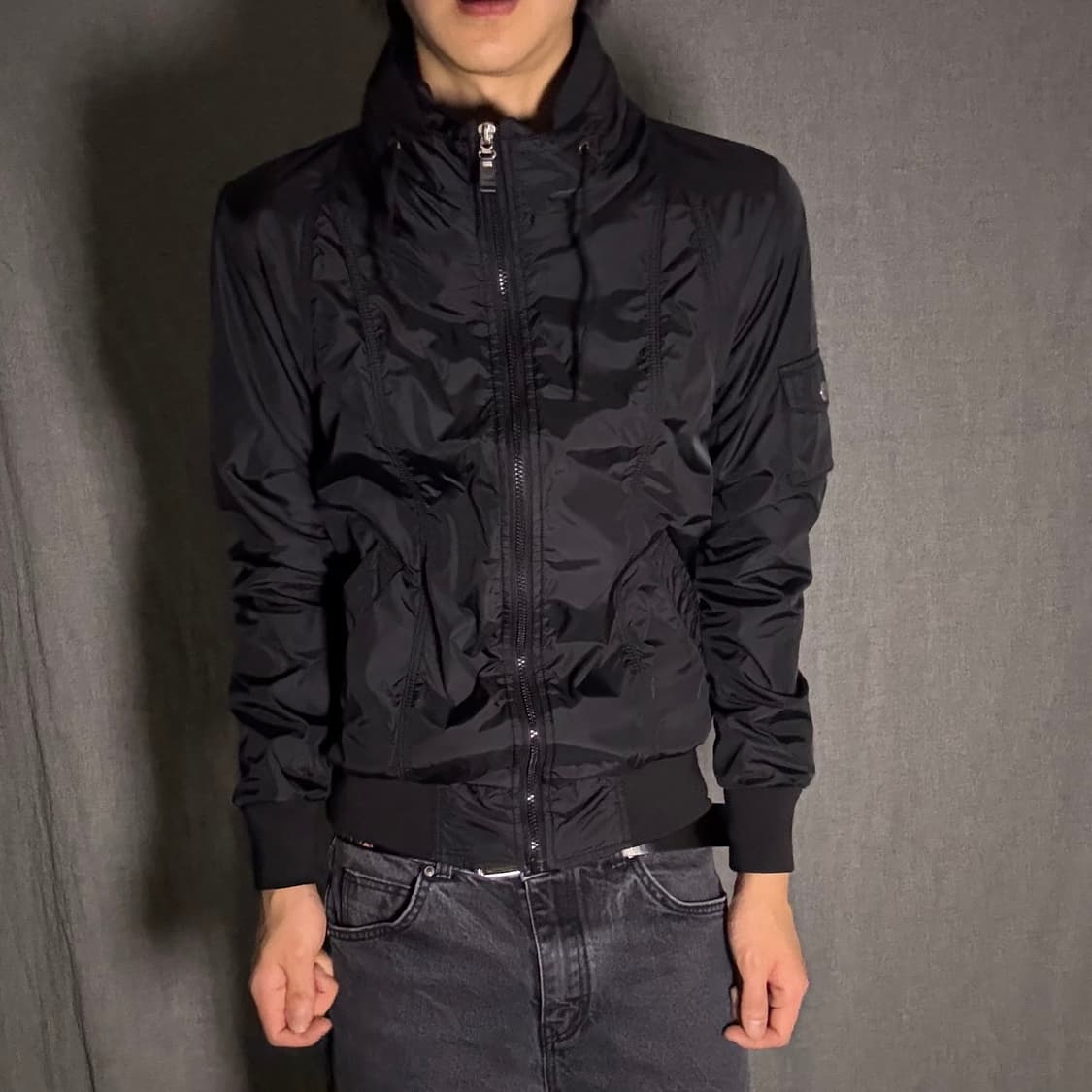 y2k 블랙 바람막이 점퍼 상품이미지1