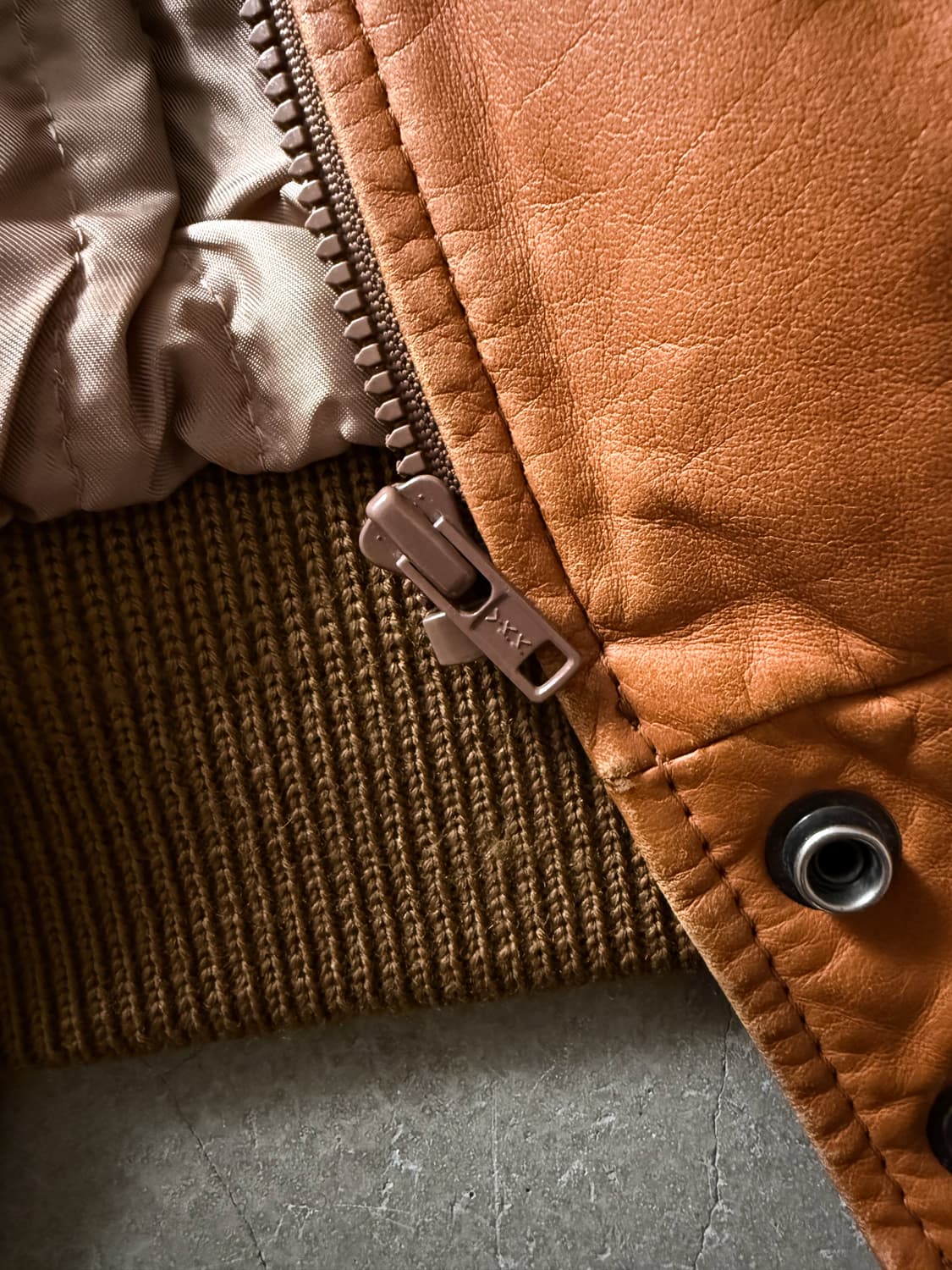 Vintage Genuine Leather Bomber Jacket 상품이미지7