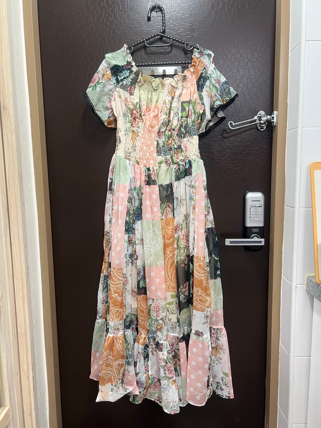 빈티지 벤딩 오프숄더 반팔 원피스 free 상품이미지4