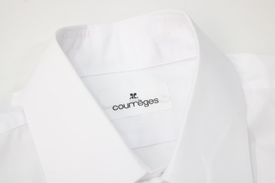 Courreges 쿠레주 빈티지 미니멀 화이트 드레스 셔츠 상품이미지4