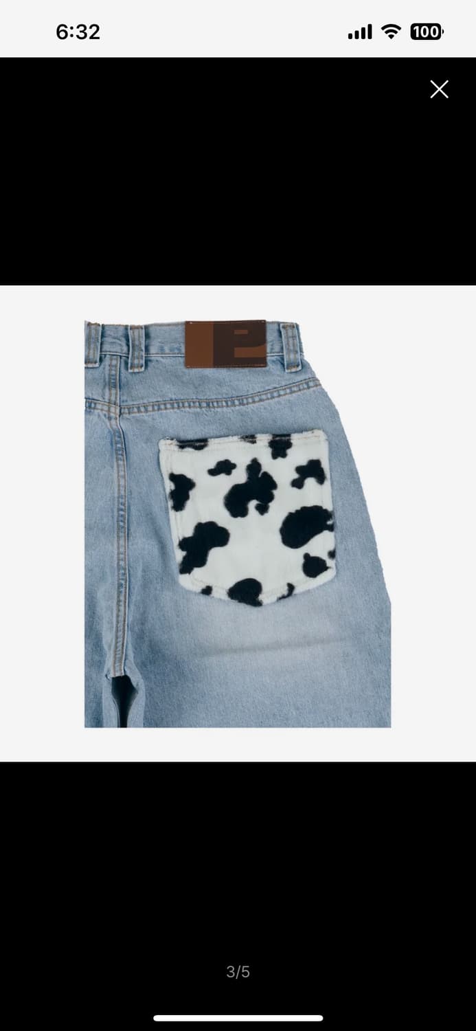 Ertr cow star denim pants loght blue 상품이미지3