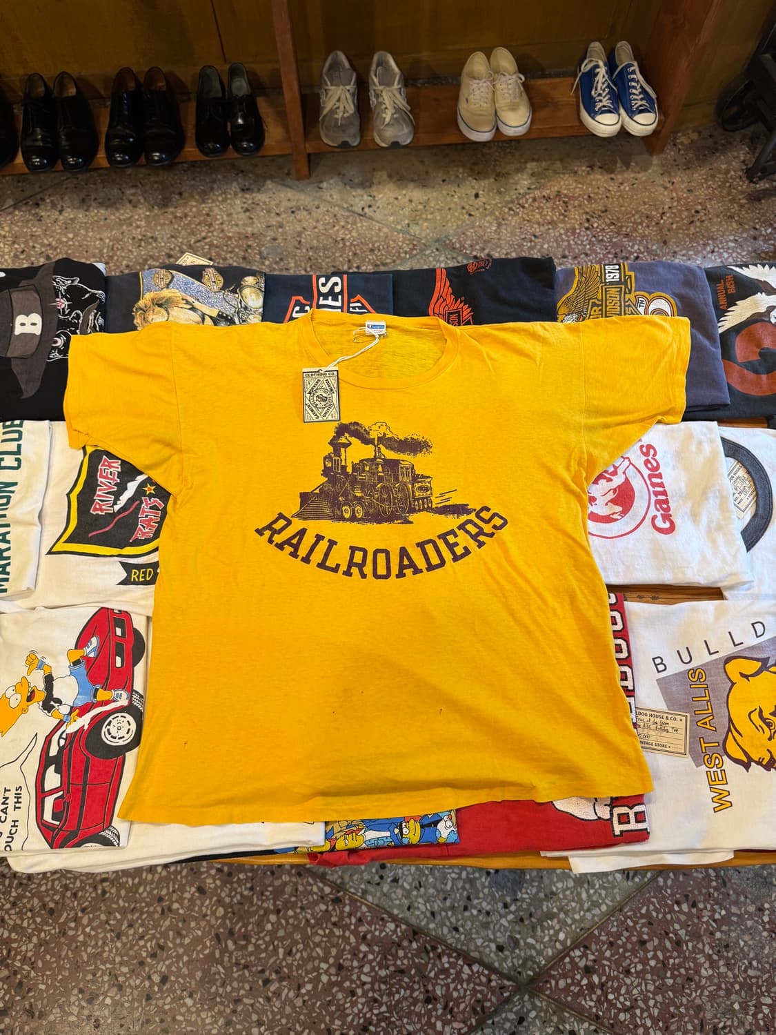 80s 챔피온 RAILROADERS 티셔츠 (XL) 상품이미지1