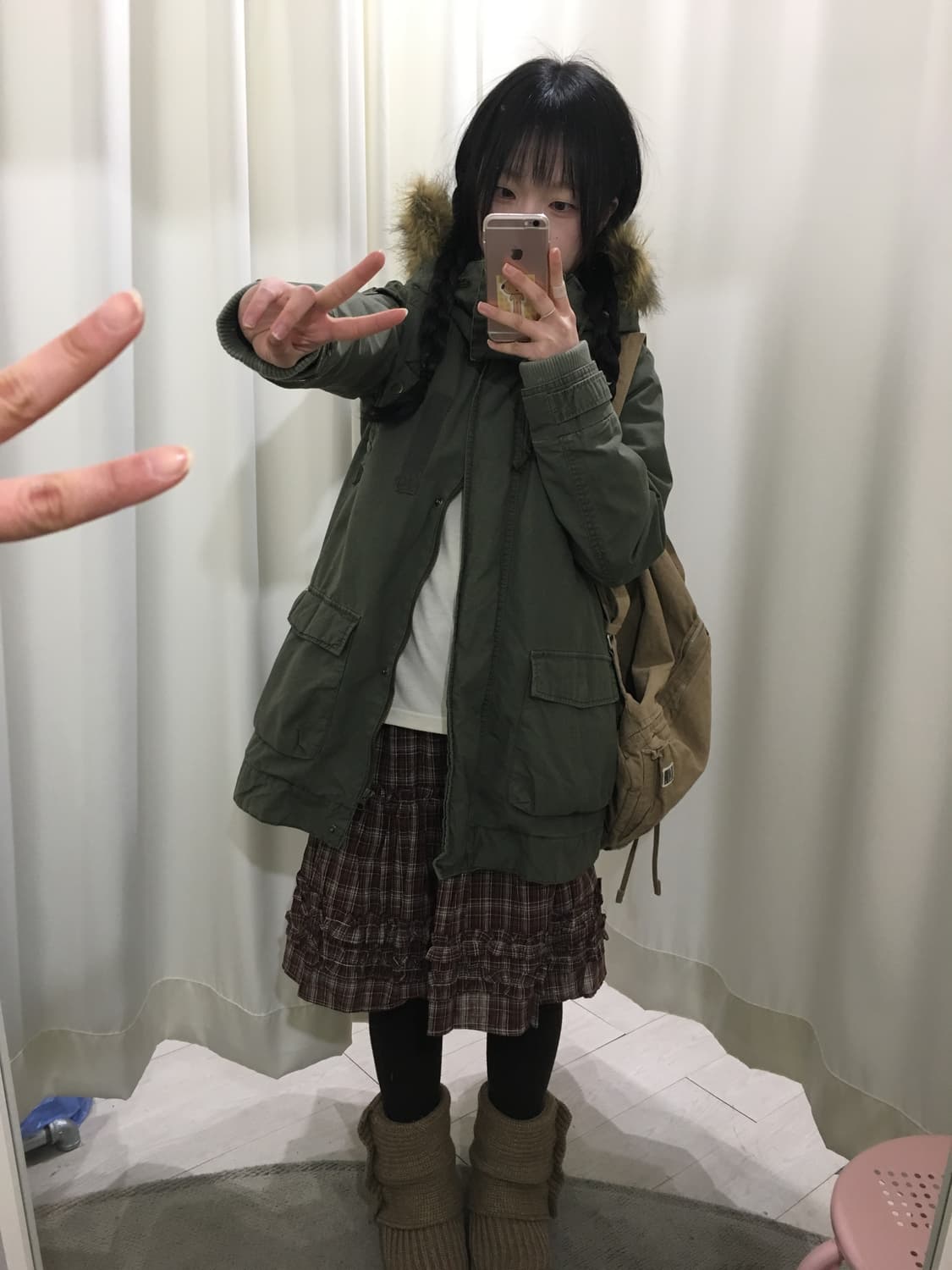 모리걸 양털 베스트 누빔 야상 상품이미지3