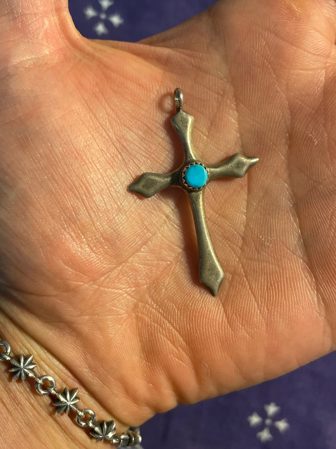 Vintage Sterling Turquoise Cross Pendant 상품이미지6