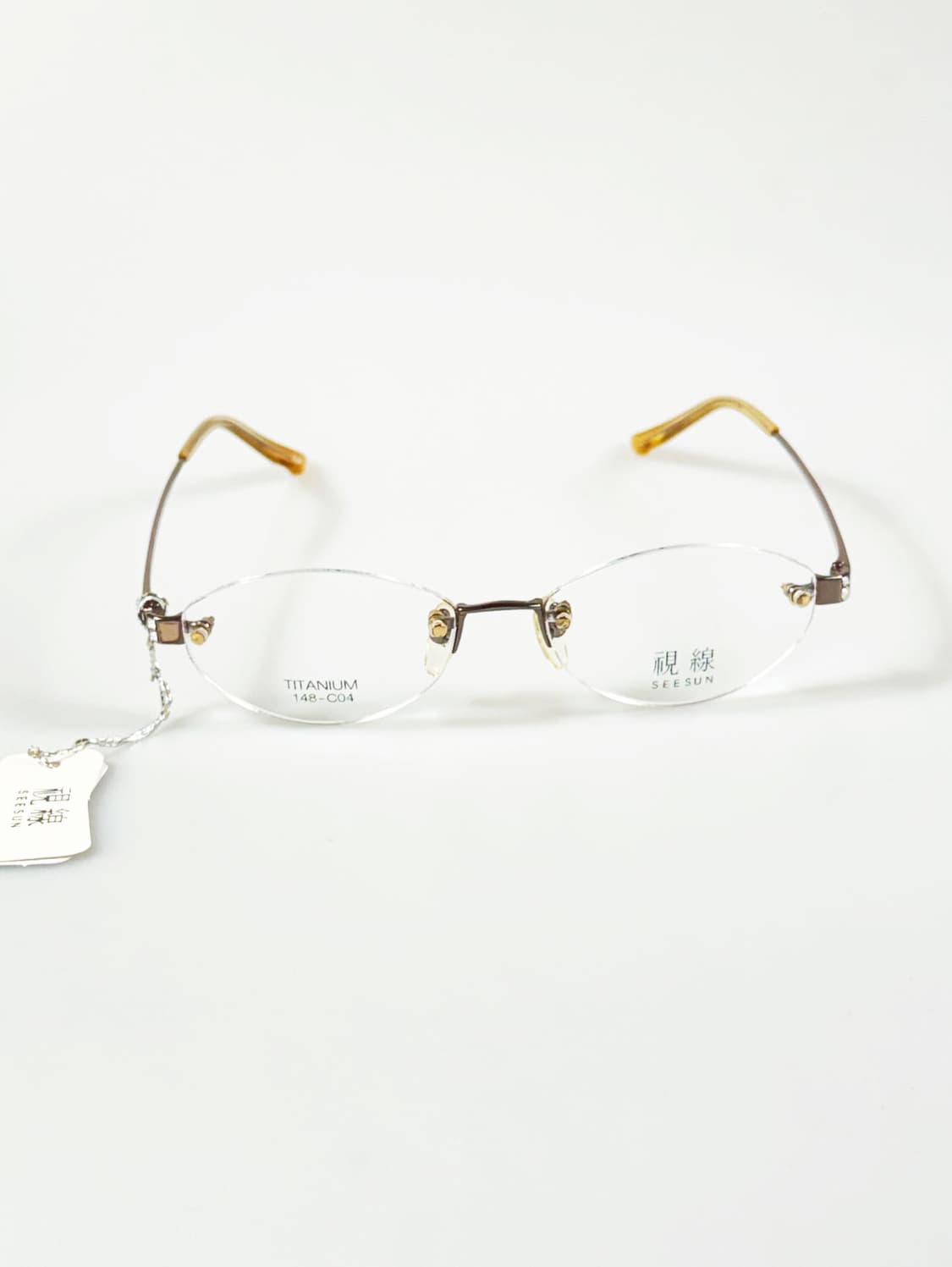 SEESUN 티타늄 오벌 무테 프레임 빈티지 안경 상품이미지2