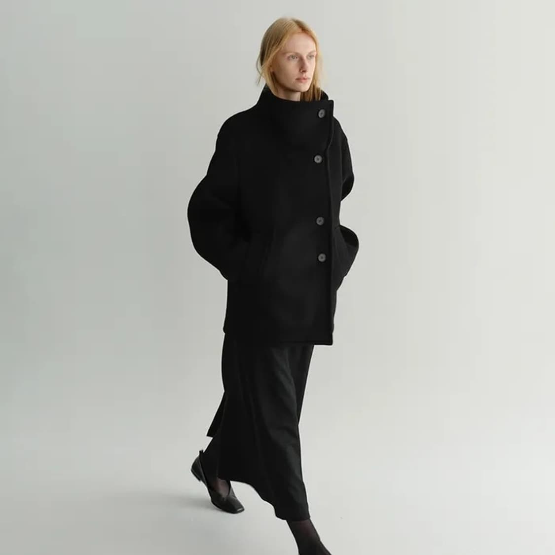 Eaah 이아 hayes half coat (black) 상품이미지1