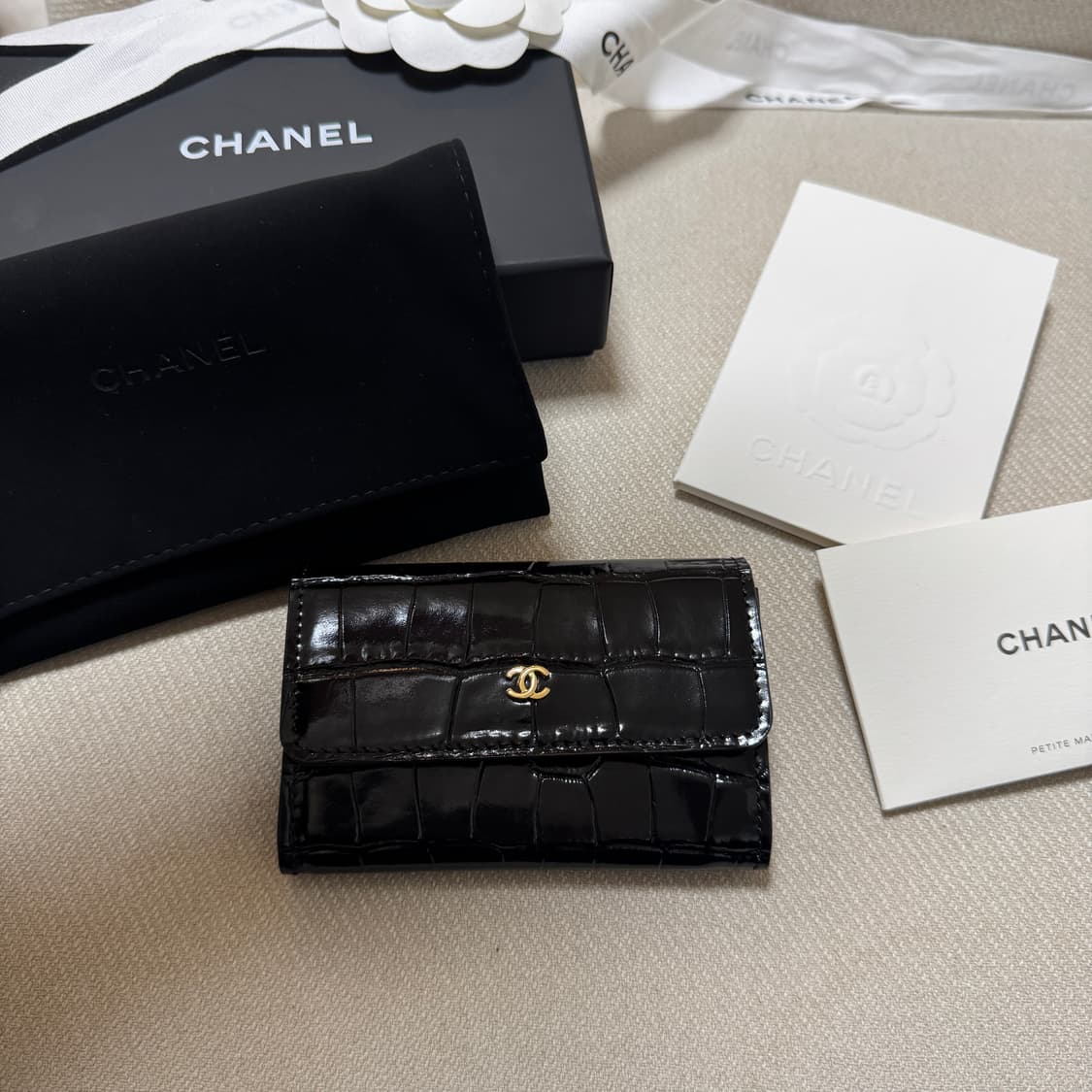 샤넬 크로커다일 악어 똑딱이 카드지갑 새제품 상품이미지1