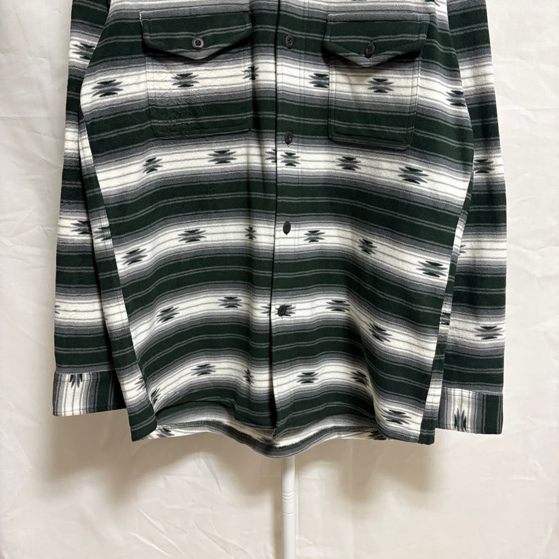 유니클로 에스닉 패턴 플리스 셔츠 / 딥그린, XL 상품이미지3