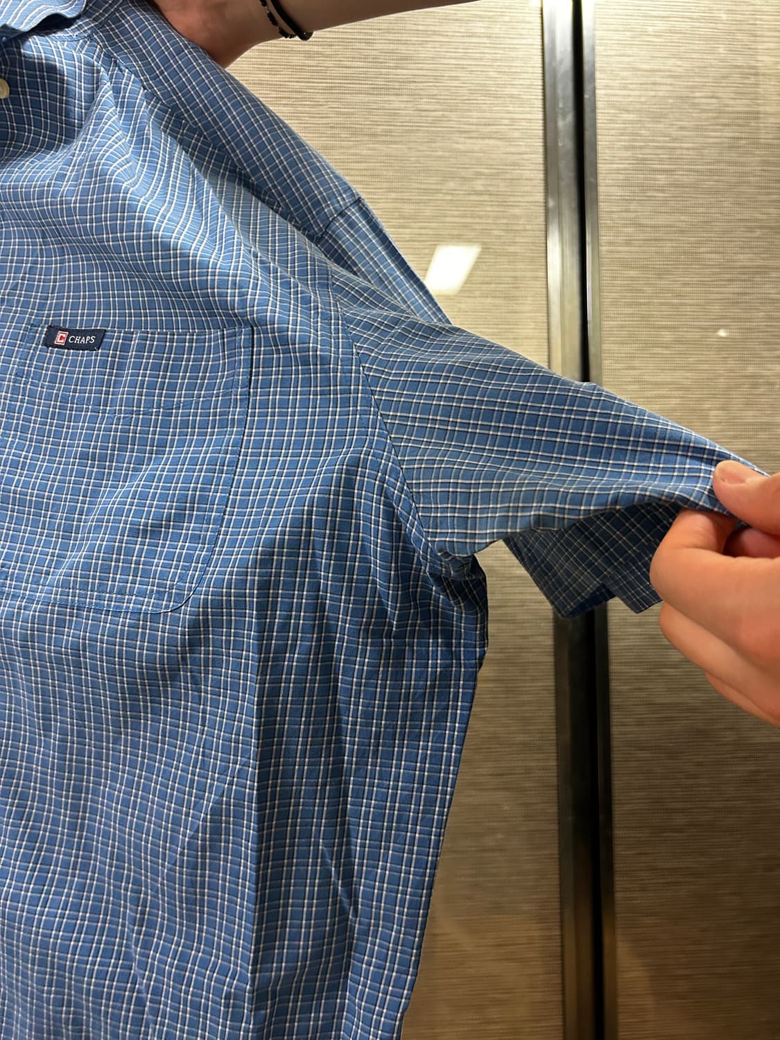 챕스 랄프로렌 블루 체크 반팔셔츠 상품이미지6