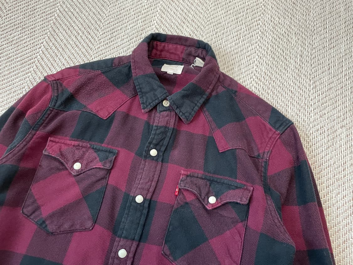 리바이스 버건디 체크 웨스턴 셔츠  J03844 상품이미지3