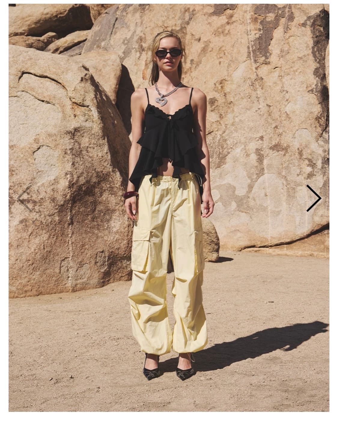 에즈이프캘리 PARACHUTE CARGO PANTS LEMON 상품이미지4