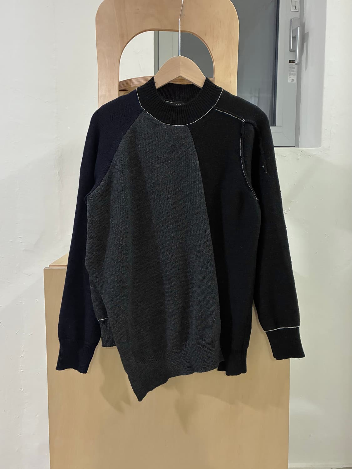 요지 야마모토 와이즈 비대칭 니트 상품이미지1