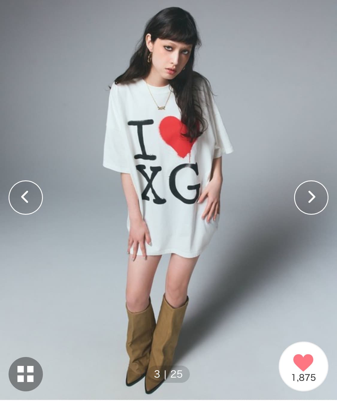 X girl I LOVE XG LOGO S/S BIG TEE DRESS 상품이미지2