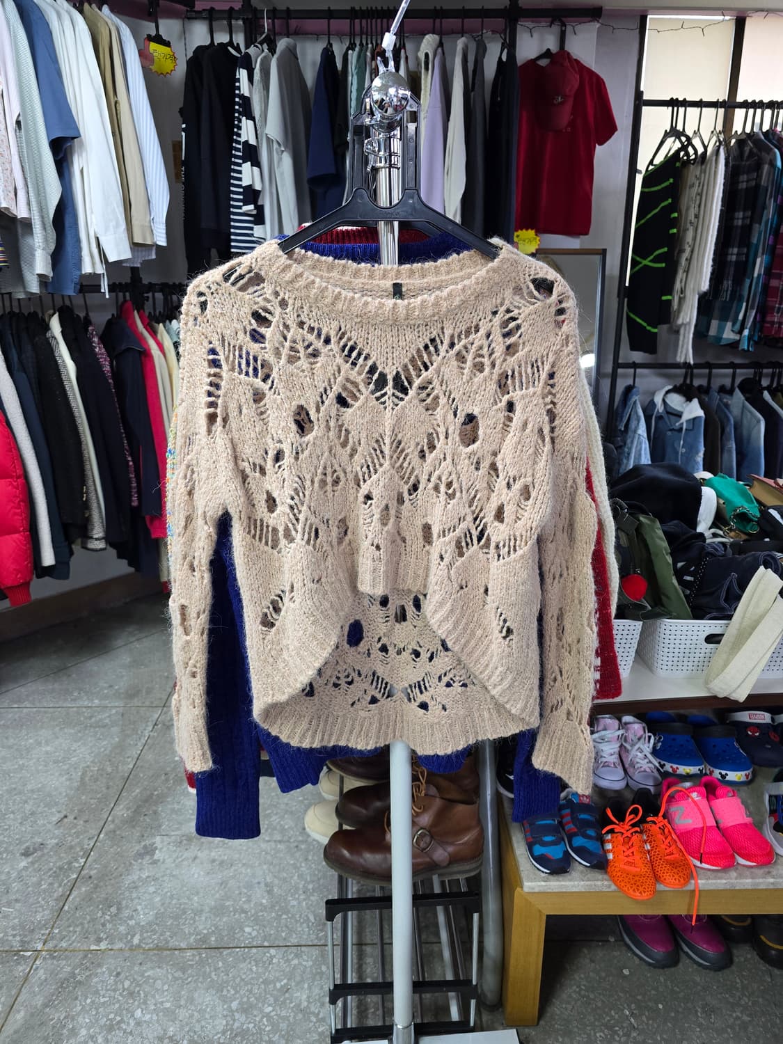 베네통 베이지색 그물 니트 (1311) 상품이미지1