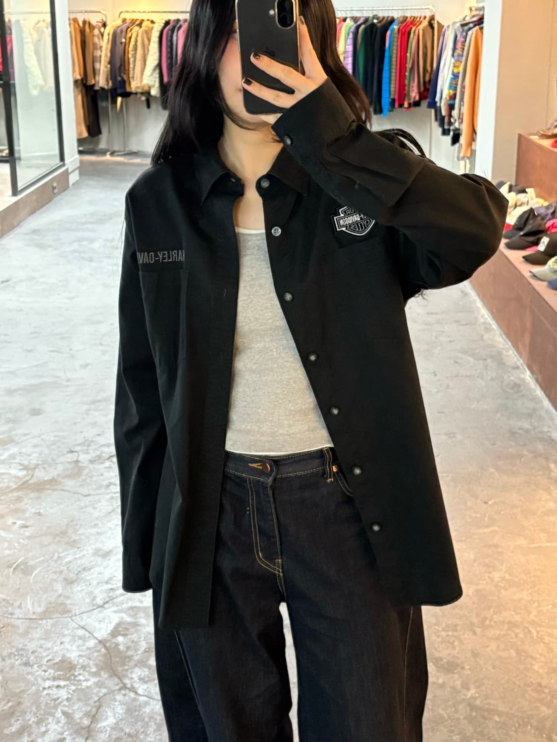 할리데이비슨 자수로고 블랙 셔츠 상품이미지3