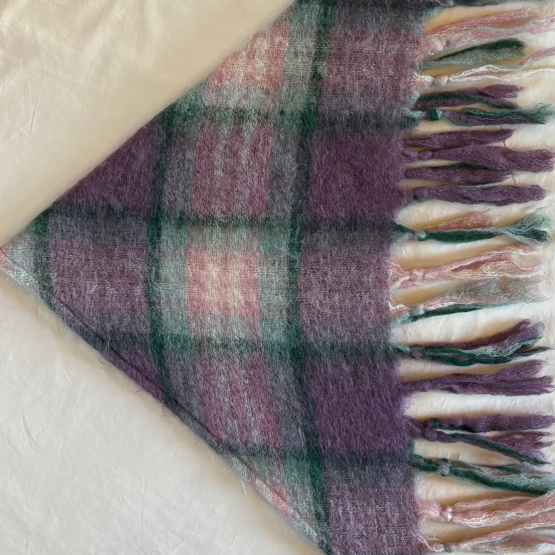 80s 호주 St. Albans 모헤어 숄 머플러  상품이미지6