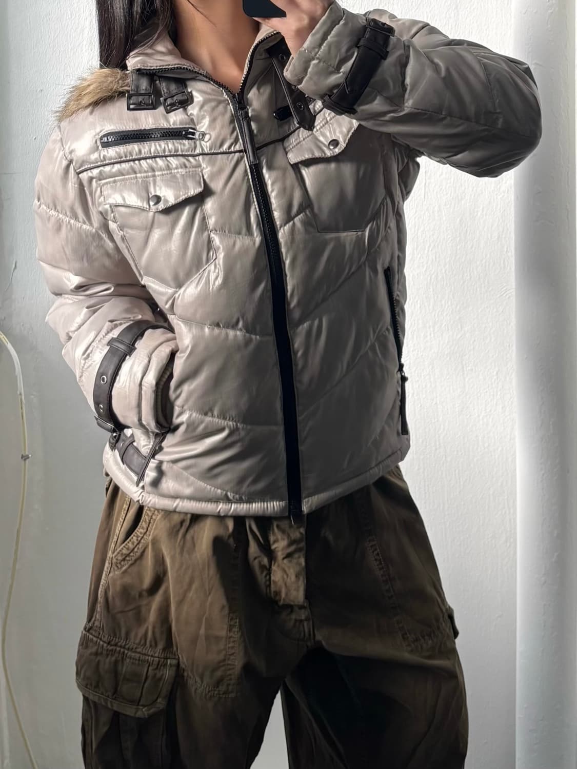 Semantic Design Fur Trim  padded Jacket 상품이미지1