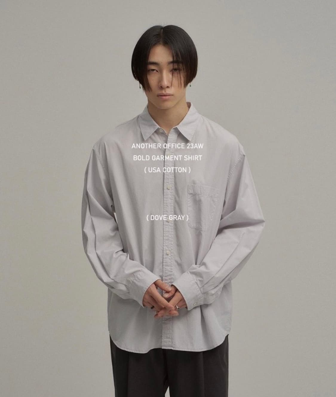 [03] 어나더오피스 23AW 볼드 가먼트 셔츠 도브 그레이 L 상품이미지1