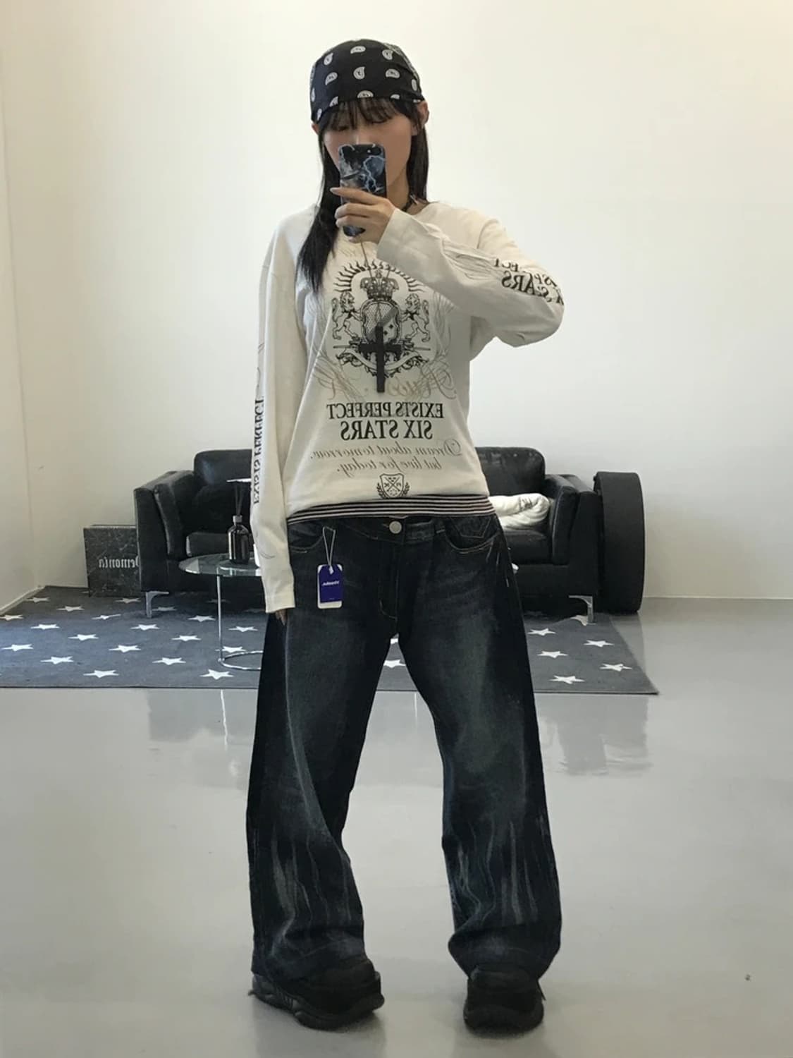 RUSS.K Y2K프린팅 롱슬리브 상품이미지1