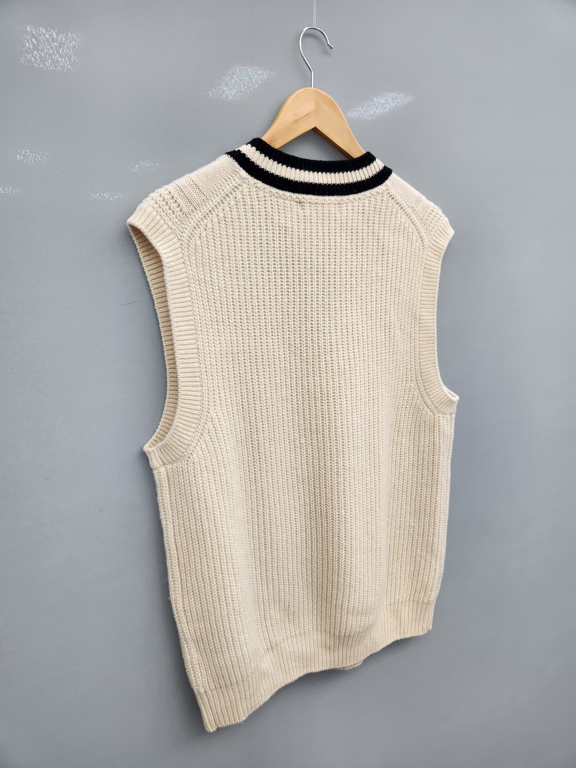 캉골 케이블 니트 베스트 아이보리 상품이미지6