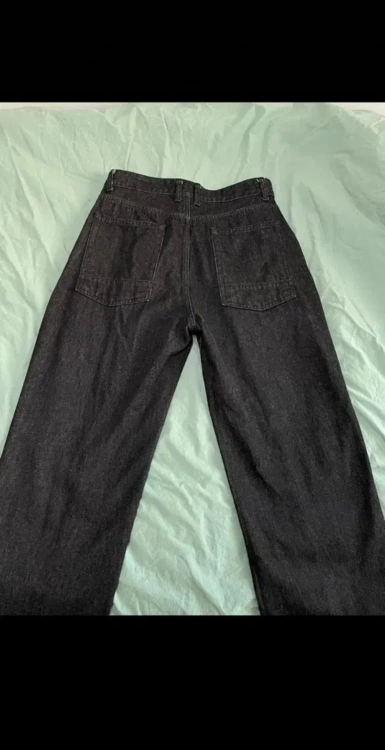 [1 ] 러프사이드 드레이프 데님팬츠 블랙 상품이미지3