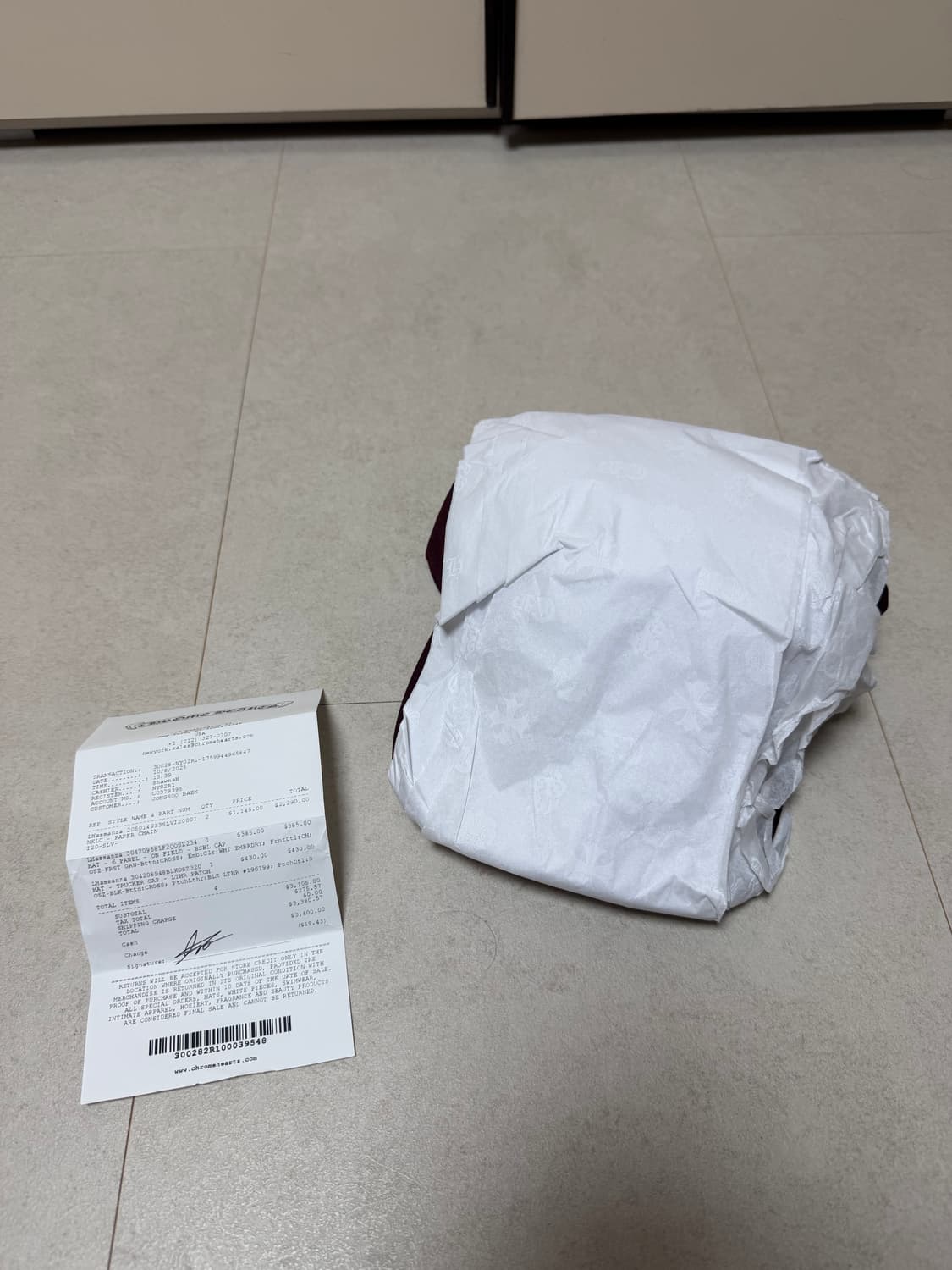 (미시착 새상품) 크롬하츠 베이스볼캡 버건디 상품이미지2