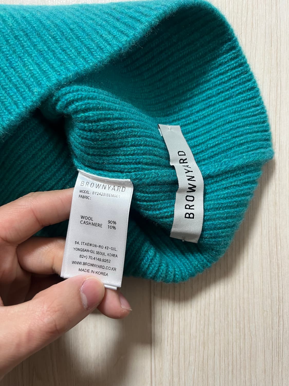 [브라운야드] 캐시미어 비니_ Teal Green 컬러 상품이미지9