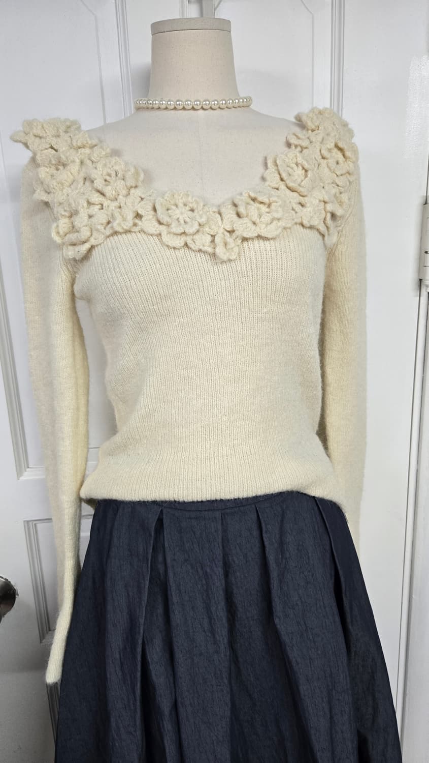 새상품)봄봄플라워니트/stable스테이블 인디고스커트 상품이미지2