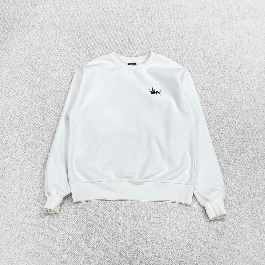 스투시 Stussy 베이직 로고 크루넥 맨투맨 화이트 상품이미지2