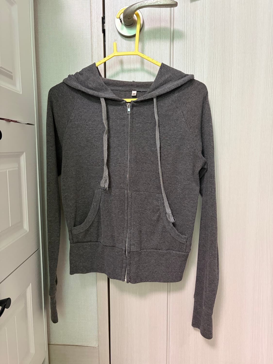 빈티지맛 차콜 딱붙 후드집업 상품이미지1