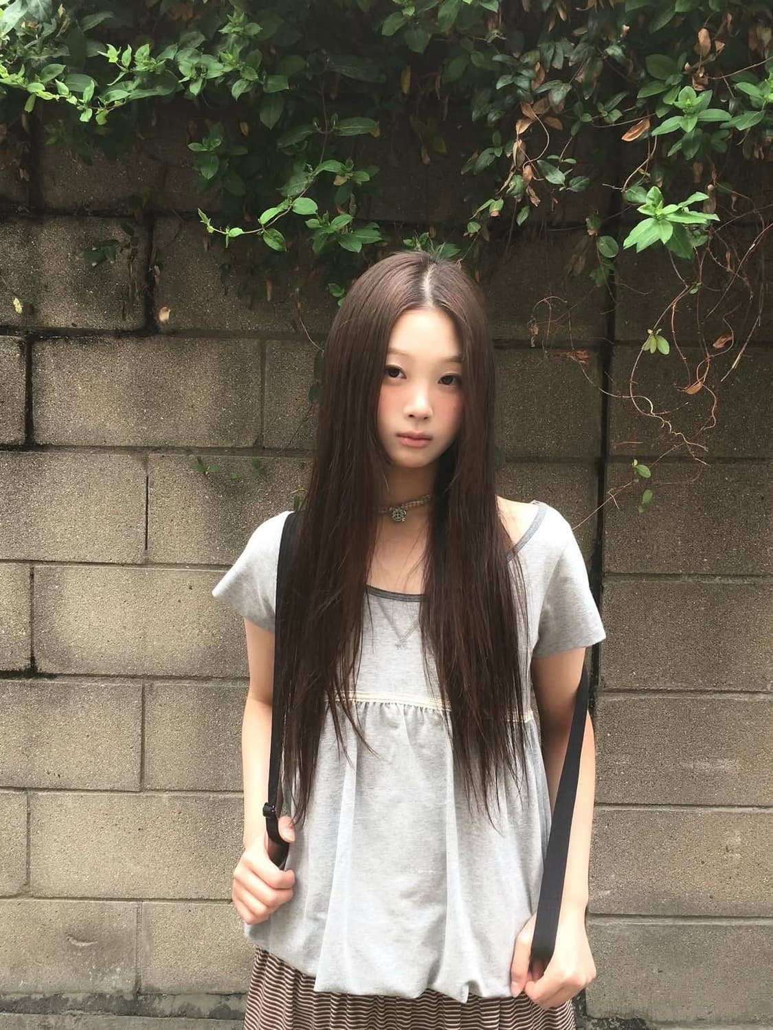 코이세이오 레이스 벌룬 티셔츠 멜란지 그레이 상품이미지4