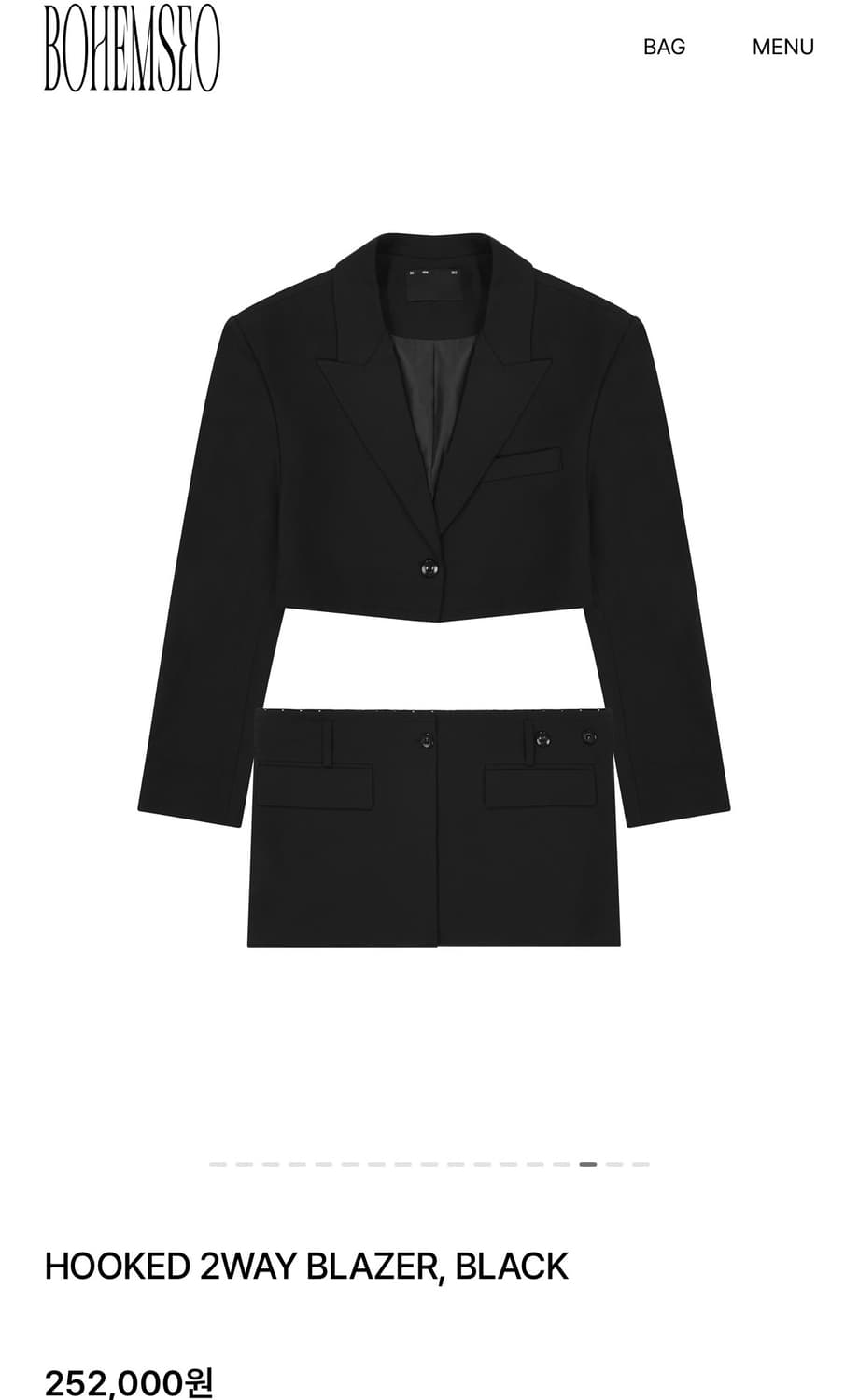 보헤미안서울 후크드 투웨이 블레이저 블랙 상품이미지3