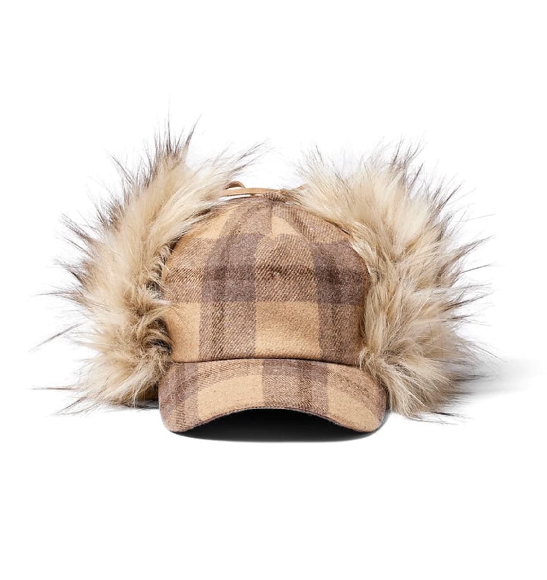  오픈와이와이 타탄 포우 퍼 이어플랩 캡 베이지  상품이미지1