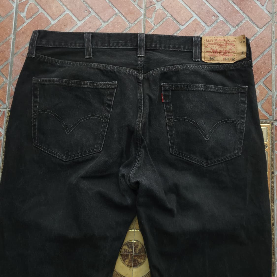 빈티지 리바이스 501 흑청 데님 팬츠 40/30 상품이미지6