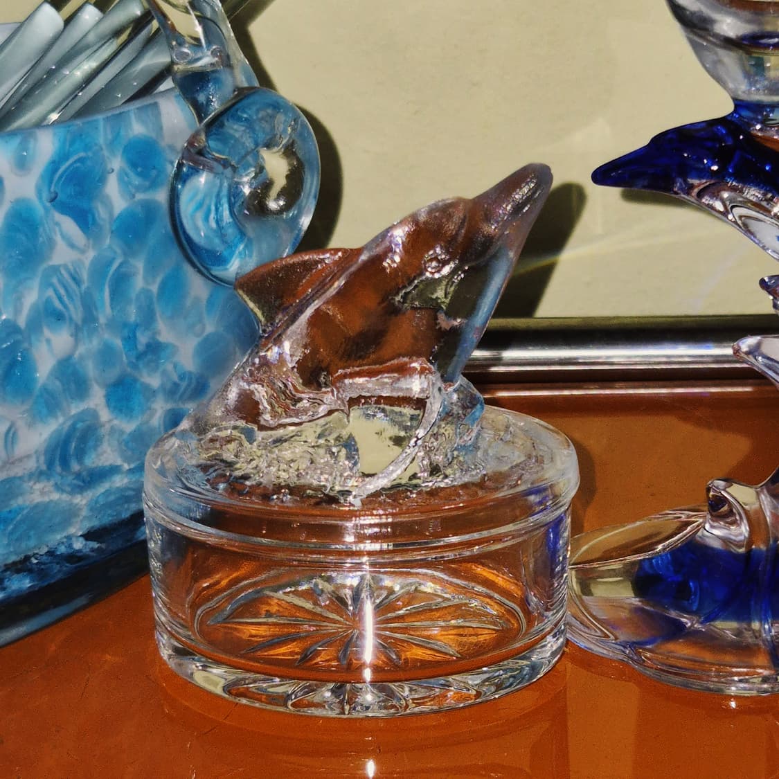 80s 프랑스 루미낙 돌고래 글라스 트링켓 상품이미지6